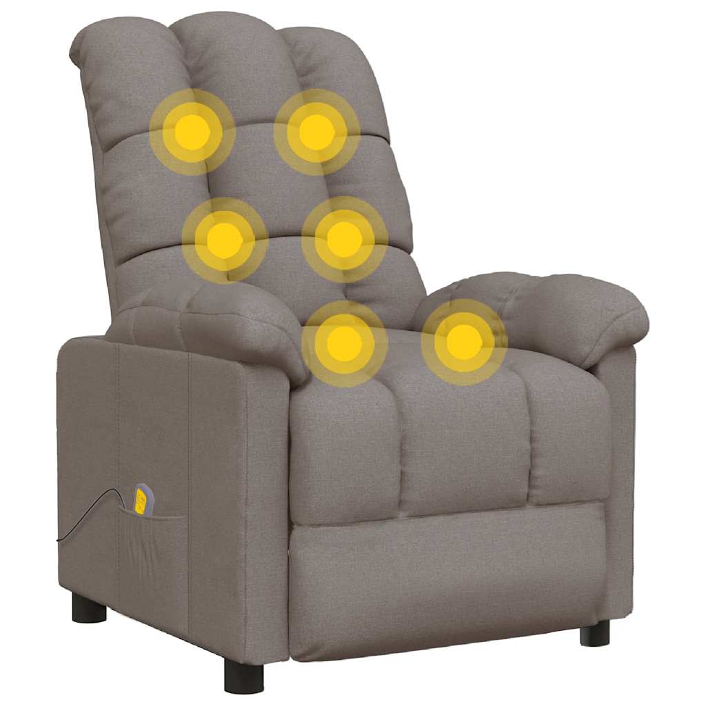 Massagesessel Hellgrau Stoff
