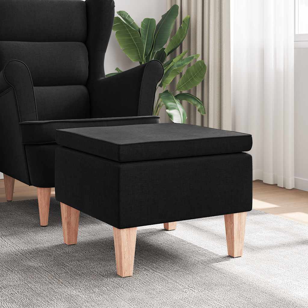 Hocker mit Holzbeinen Weinrot Stoff