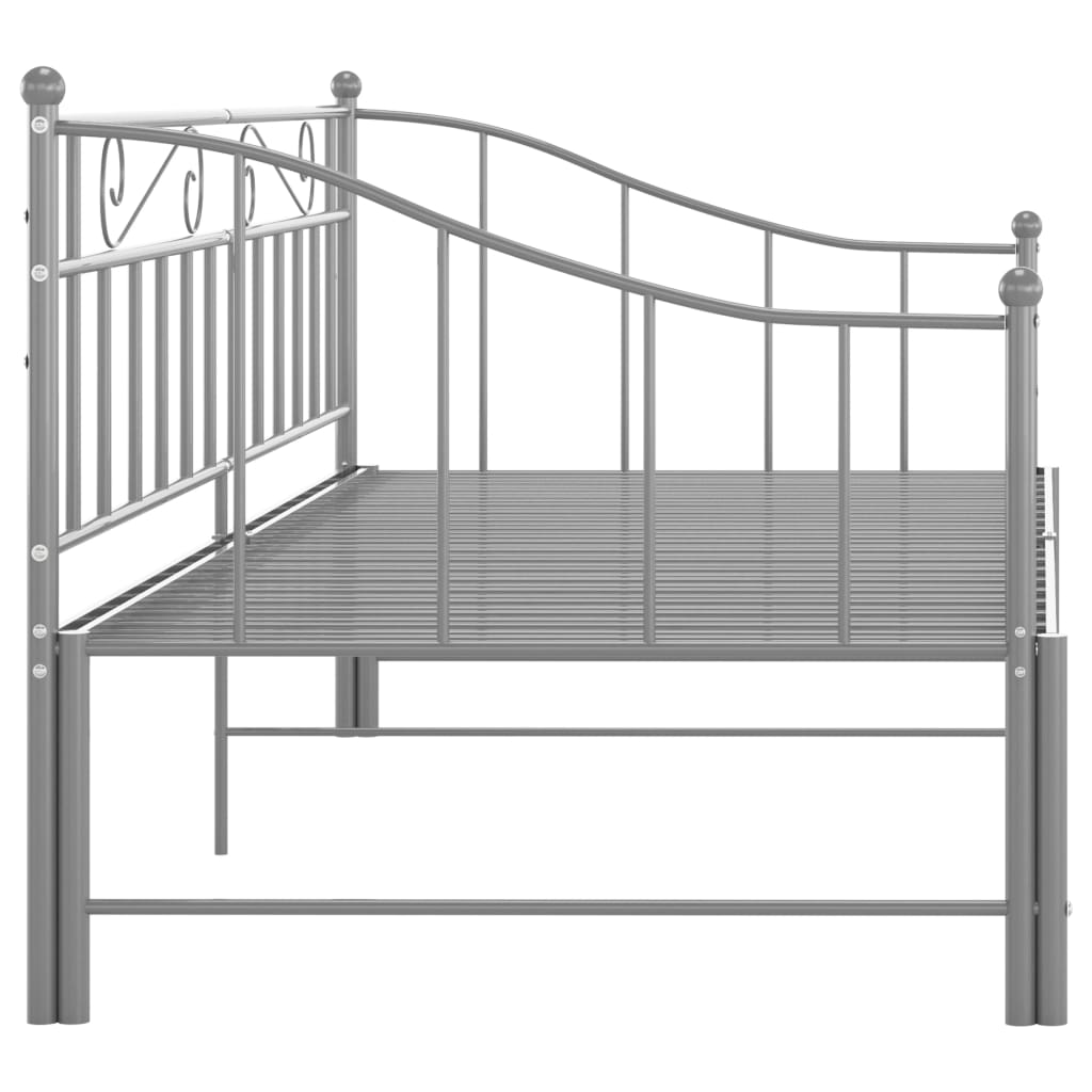 Ausziehsofa Bettgestell Schwarz Metall 90x200 cm