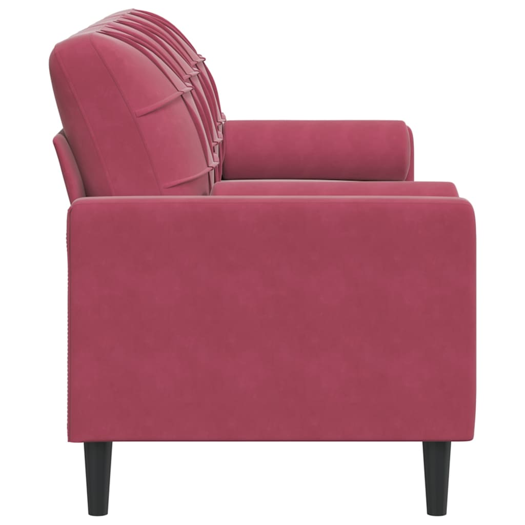 2-Sitzer-Sofa mit Zierkissen Hellgrau 120 cm Samt
