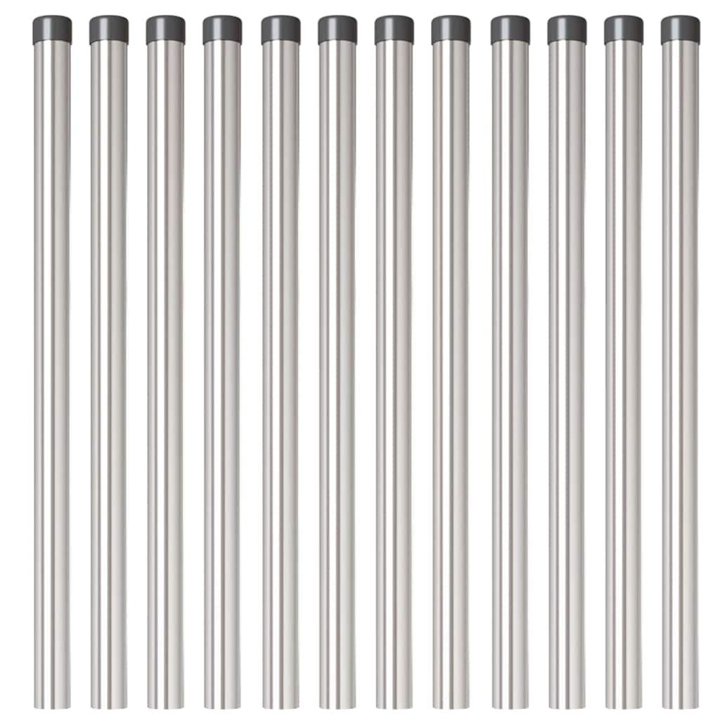 Zaunpfosten 2 pcs Grün 50 cm Pulverbeschichteter Stahl