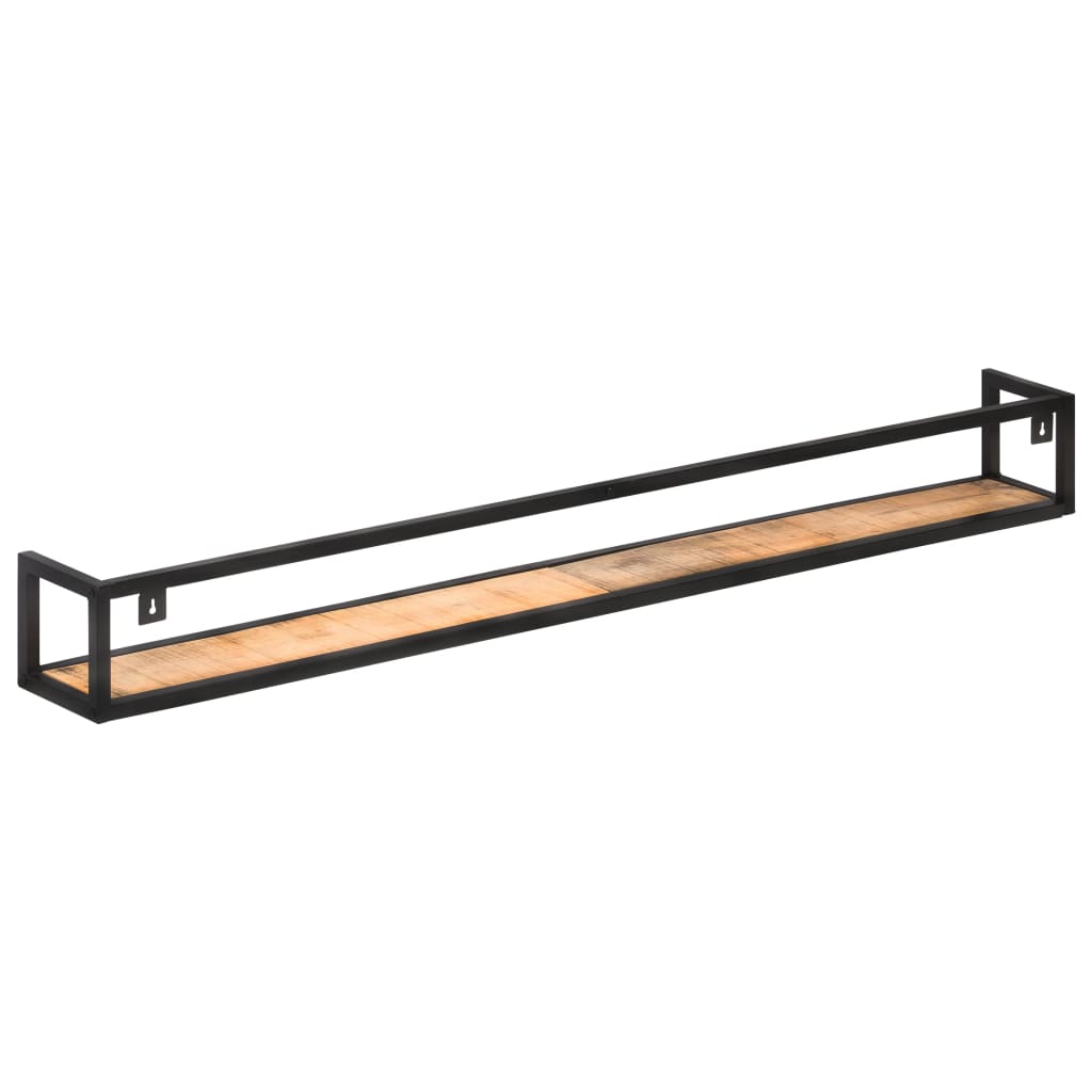 Wandregale 2 Stk. 120 cm Raues Mangoholz