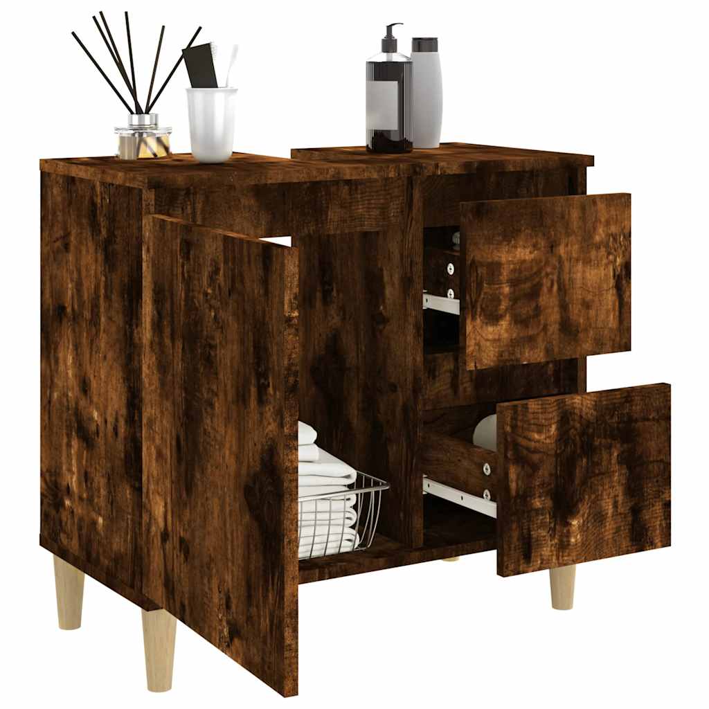 Badschrank Weiß 65x33x60 cm Holzwerkstoff